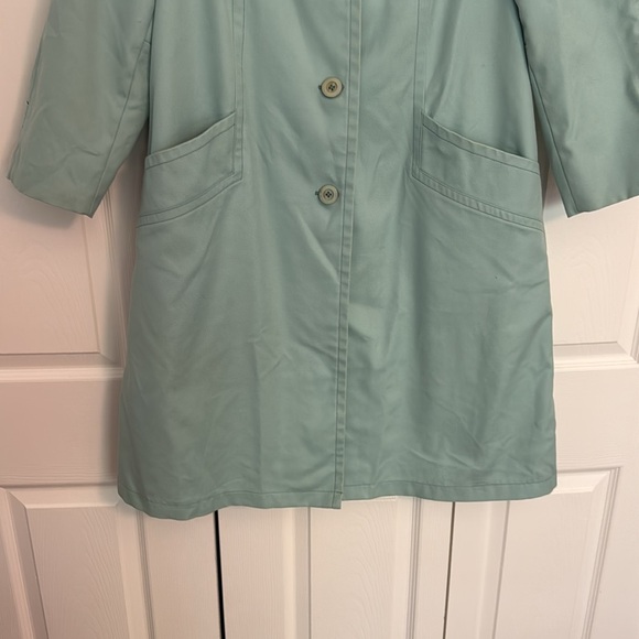 Vintage 70s 80s London Fog Trench Coat Women’s Turquoise Lined - Picture 3 of 11